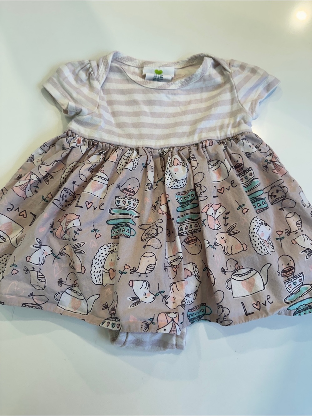 Boutique Baby Dress - Cute Animal Tea Print